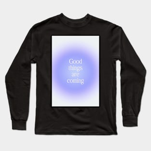 Purple Aura Gradient Positive Affirmation Long Sleeve T-Shirt